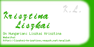 krisztina liszkai business card